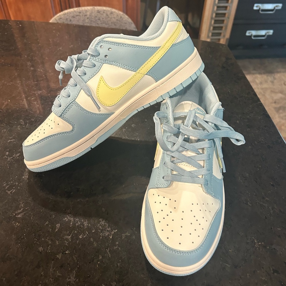 Nike Light Blue and Yellow Athletic Shoes